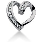 Hjerteformet vedhæng i hvidguld med 16 st diamanter (0.48 ct.)
