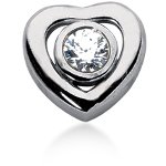 Hjerteformet vedhæng i hvidguld med rund, brillantsleben diamant (1 ct.)