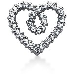 Hjerteformet vedhæng i hvidguld med 31 st diamanter (2.17 ct.)