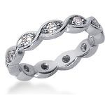 Eternity-ring i platin med runde, brillantslebne diamanter (ca 0.44ct)