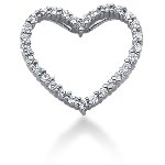 Hjerteformet vedhæng i hvidguld med 30 st diamanter (0.38 ct.)