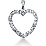 Hjerteformet vedhæng i hvidguld med 33 st diamanter (0.64 ct.)