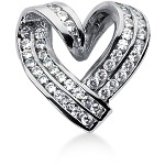 Hjerteformet vedhæng i hvidguld med 45 st diamanter (0.9 ct.)