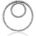 Cirkelformet diamantvedhæng i hvidguld med 102 st diamanter (1.53 ct.)