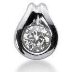 Solitaire diamantvedhæng i hvidguld med rund, brillantsleben diamant (0.8 ct.)