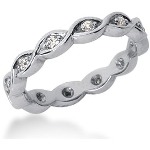 Eternity-ring i platin med runde, brillantslebne diamanter (ca 0.24ct)