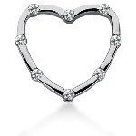 Hjerteformet vedhæng i hvidguld med 8 st diamanter (0.4 ct.)