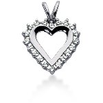 Hjerteformet vedhæng i hvidguld med 20 st diamanter (0.3 ct.)