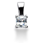 Solitaire diamantvedhæng i hvidguld med prinsesseslib diamant (0.4 ct.)