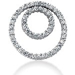 Cirkelformet diamantvedhæng i hvidguld med 52 st diamanter (2.6 ct.)