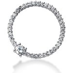 Cirkelformet diamantvedhæng i hvidguld med 40 st diamanter (1.38 ct.)