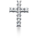 Kors vedhæng i hvidguld med 11 st diamanter (2.2 ct.)