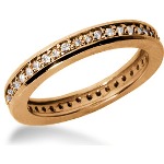 Eternity-ring i rødguld med runde, brillantslebne diamanter (ca 0.42ct)