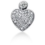 Hjerteformet vedhæng i hvidguld med 34 st diamanter (0.62 ct.)