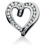 Hjerteformet vedhæng i hvidguld med 29 st diamanter (1.35 ct.)