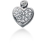 Hjerteformet vedhæng i hvidguld med 16 st diamanter (0.28 ct.)