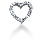 Hjerteformet vedhæng i hvidguld med 18 st diamanter (0.27 ct.)