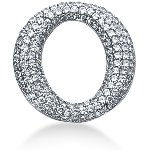 Cirkelformet diamantvedhæng i hvidguld med 140 st diamanter (2.8 ct.)