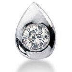 Solitaire diamantvedhæng i hvidguld med rund, brillantsleben diamant (0.85 ct.)