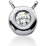 Solitaire diamantvedhæng i hvidguld med rund, brillantsleben diamant (0.35 ct.)