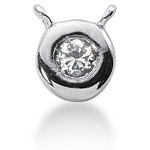 Solitaire diamantvedhæng i hvidguld med rund, brillantsleben diamant (0.25 ct.)