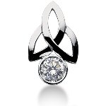 Fancy diamantvedhæng i hvidguld med rund, brillantsleben diamant (1.25 ct.)