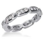 Eternity-ring i platin med runde, brillantslebne diamanter (ca 0.54ct)