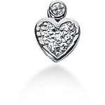 Hjerteformet vedhæng i hvidguld med 8 st diamanter (0.15 ct.)