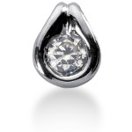 Solitaire diamantvedhæng i hvidguld med rund, brillantsleben diamant (0.3 ct.)