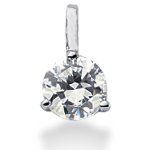 Solitaire diamantvedhæng i hvidguld med rund, brillantsleben diamant (0.75 ct.)