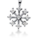 Fancy diamantvedhæng i hvidguld med 9 st diamanter (0.9 ct.)