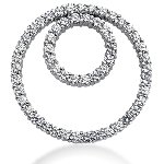 Cirkelformet diamantvedhæng i hvidguld med 55 st diamanter (3.85 ct.)