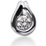 Solitaire diamantvedhæng i hvidguld med rund, brillantsleben diamant (0.4 ct.)