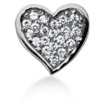 Hjerteformet vedhæng i hvidguld med 35 st diamanter (0.52 ct.)