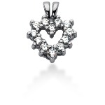 Hjerteformet vedhæng i hvidguld med 12 st diamanter (0.42 ct.)