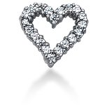 Hjerteformet vedhæng i hvidguld med 20 st diamanter (0.5 ct.)