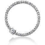 Cirkelformet diamantvedhæng i hvidguld med 46 st diamanter (1.38 ct.)