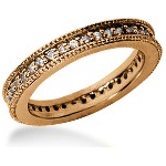 Eternity-ring i rødguld med runde, brillantslebne diamanter (ca 0.39ct)