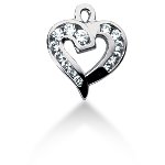 Hjerteformet vedhæng i hvidguld med 13 st diamanter (0.26 ct.)