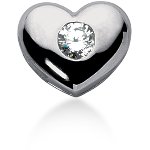 Hjerteformet vedhæng i hvidguld med rund, brillantsleben diamant (0.75 ct.)
