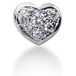 Hjerteformet vedhæng i hvidguld med 6 st diamanter (0.16 ct.)