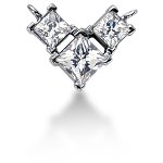 Fancy diamantvedhæng i hvidguld med 3 st diamanter (0.8 ct.)