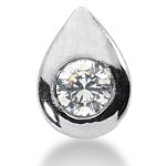 Solitaire diamantvedhæng i hvidguld med rund, brillantsleben diamant (0.5 ct.)