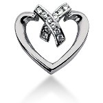 Hjerteformet vedhæng i hvidguld med 11 st diamanter (0.22 ct.)