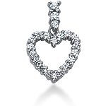 Hjerteformet vedhæng i hvidguld med 21 st diamanter (0.66 ct.)