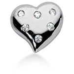 Hjerteformet vedhæng i hvidguld med 6 st diamanter (0.12 ct.)
