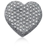 Hjerteformet vedhæng i hvidguld med 136 st diamanter (1.21 ct.)