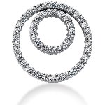 Cirkelformet diamantvedhæng i hvidguld med 46 st diamanter (3.22 ct.)