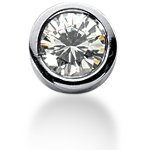 Solitaire diamantvedhæng i hvidguld med rund, brillantsleben diamant (1 ct.)