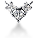 Fancy diamantvedhæng i hvidguld med 3 st diamanter (0.25 ct.)
